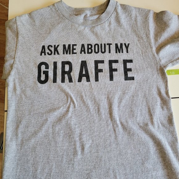 Ask Me About My Giraffe, Crazy Dog Tee, Gray, Women's Size Small - Picture 4 of 4